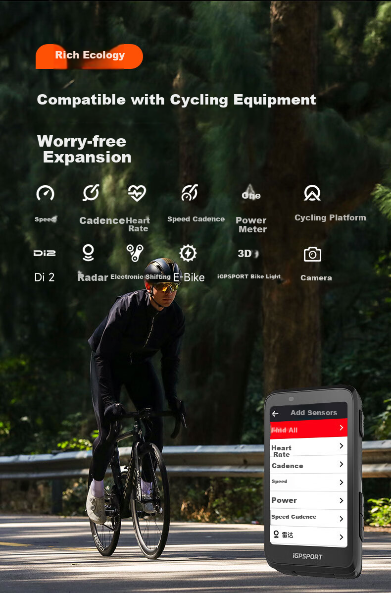 IGPSPORT Bicycle Computer, Road Bike GPS Navigation Computer, Smart Wireless Cycling Computer, BiNavi, Black 20