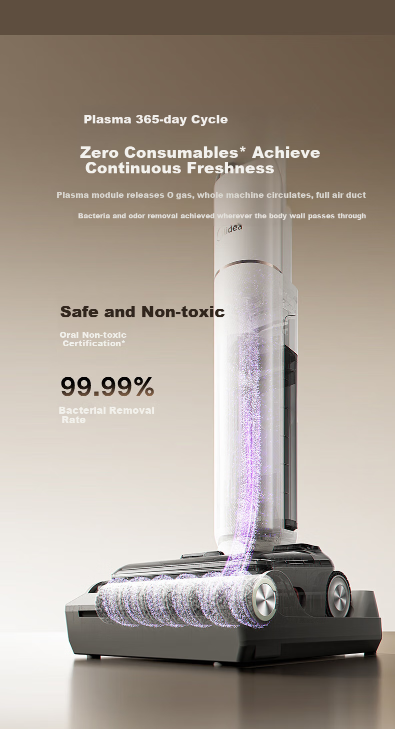 Midea Odorless Floor Washer 2.0 [380°C High-Temperature Steam + Hot Water Floor Cleaning] S60 Steam Mop Vacuum All-in-One Fully Automatic Floor Cleaning Machine [Price Guarantee 618] 5