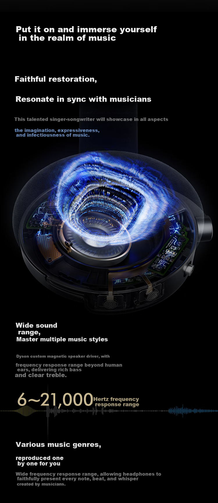 DYSON Dyson Ontrac Noise-Cancelling Headphones, Ontrac Wireless Headphones, Over-Ear Bluetooth Headphones, WP02 Geek Black 6