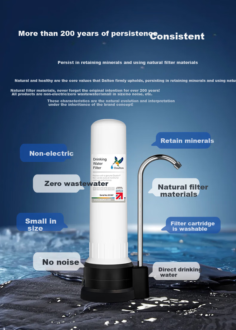Doulton Water Purifier for Home Direct Drinking, Kitchen Tap Water Filter, Diatomaceous Earth Ceramic Water Purification System, No Wastewater, Washable Ultrafiltration Drinking Water Machine D-CP203 2