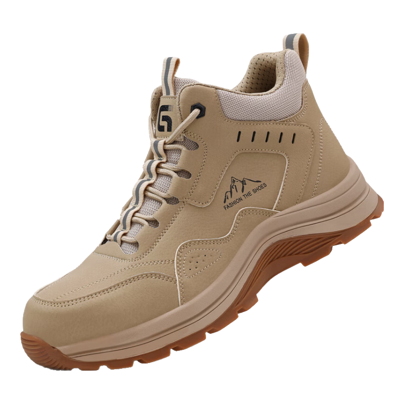 Jingtu Men's High-Top Safety Work Shoes Steel Toe Waterproof Anti-Puncture Comfortable Winter Construction Boots 5039G Size 44