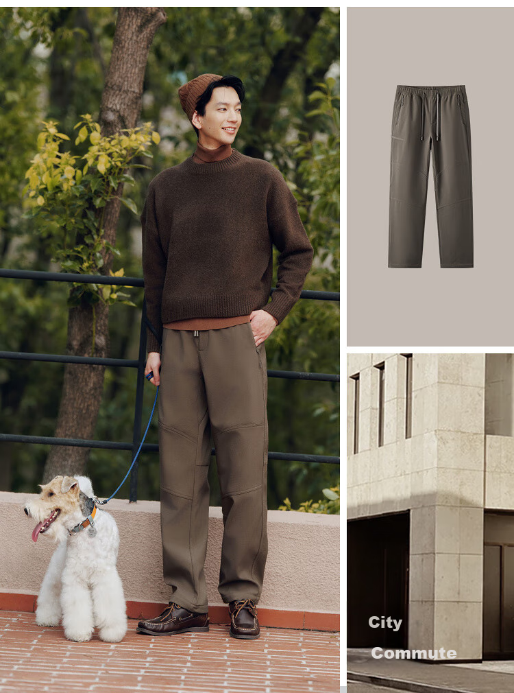 Semir Casual Pants for Men, Fleece-Lined Triple-Protection Outdoor Trousers, Winter Straight-Leg Pants with Elastic Waist, Versatile Style 109725127102 10