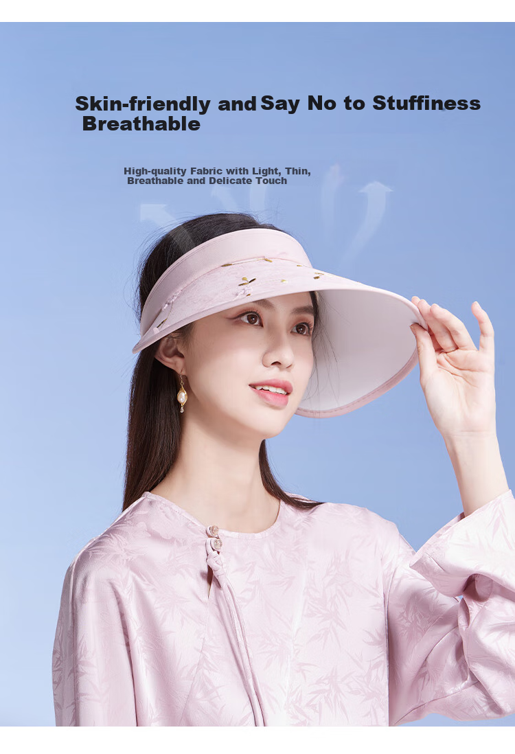 Shanghaigushi Sun Protection Hat for Women, Spring And Summer Visor Outdoor Casual UV-Resistant Sun Hat with Embroidery And Wide Brim 17