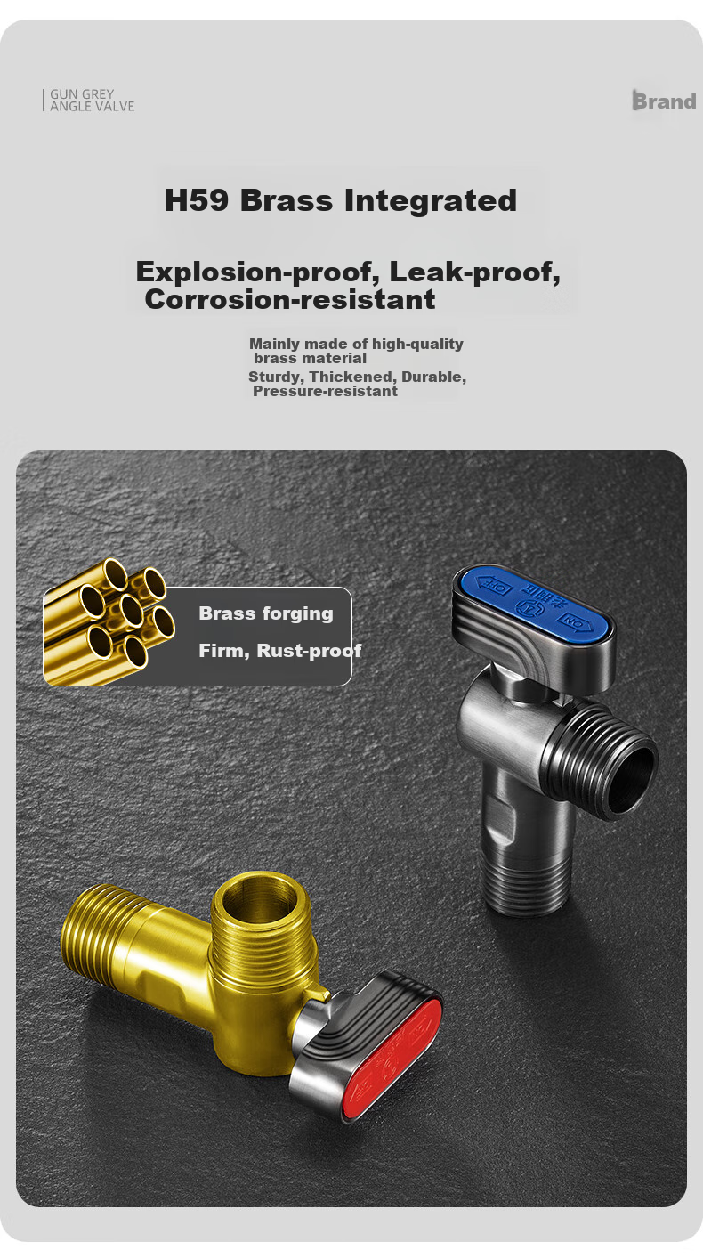 LTJ Ball Valve Angle Valve Gas Water Heater, Fully Open Brass High Flow Wall-Mounted Boiler Angle Valve 7