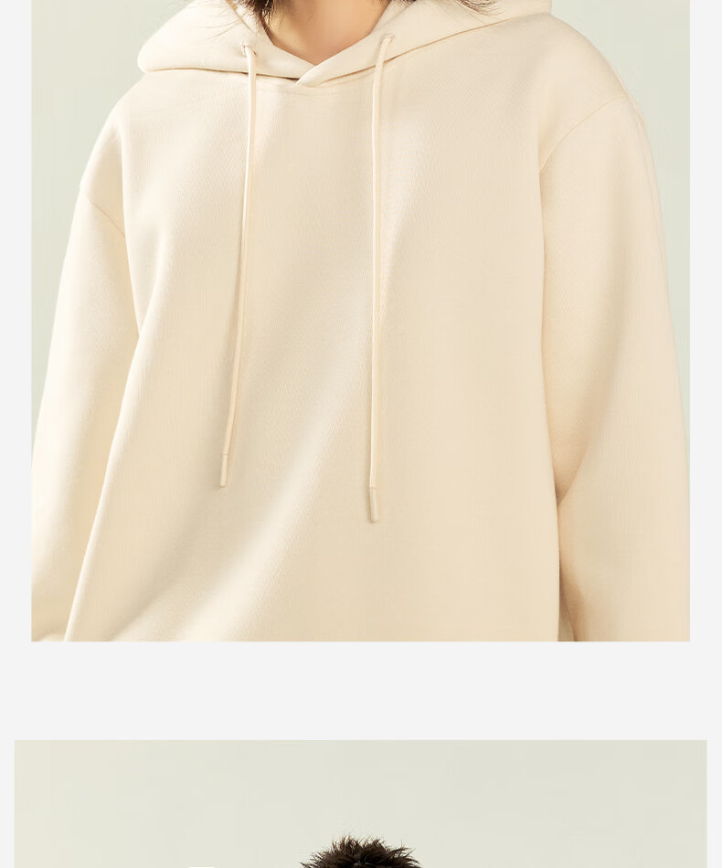 GENIOLAMODE Men's Fleece Hoodie Winter Thick Warm Casual Pullover Youth Jacket Light Beige M 8