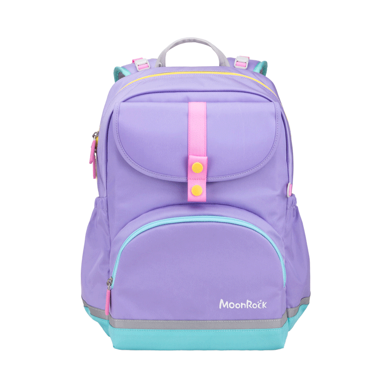 MoonRock Elementary School Backpack for Grades 1-3 Kids Unisex Ergonomic Lightweight Bag Light Purple