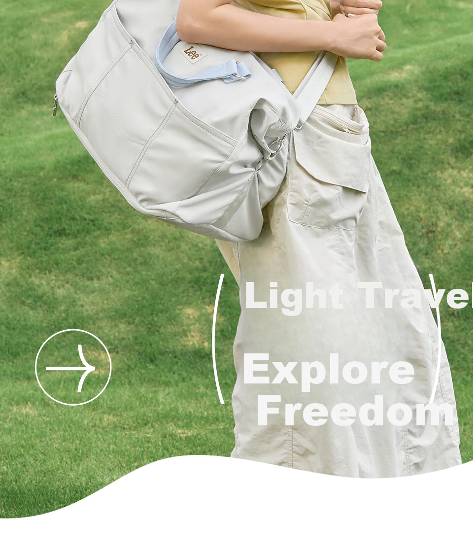 Lee Travel Bag, Women's Short-Trip Business Trip Luggage Bag, Large Capacity Handheld Sports Fitness Bag, Sea Salt Gray 2