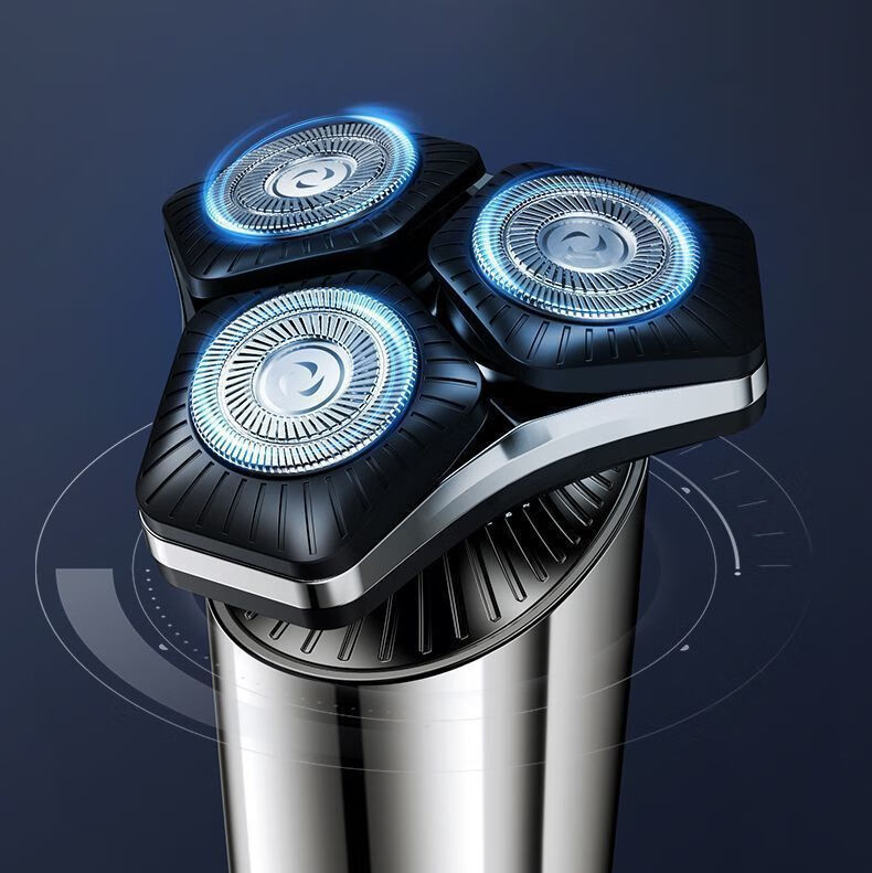 Qiman Electric Shaver for Men Rotary Beard Trimmer Waterproof Rechargeable Portable with 3 Replacement Blades Gift for Father Husband Birthday Valentine's Day 6