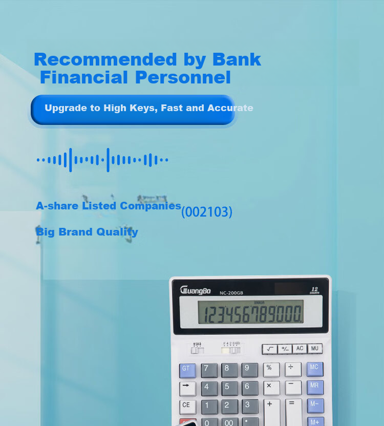 GuangBo Financial Calculator, Solar/battery Large Screen Computer Keyboard Calculator, Office Supplies, NC-200GB 1