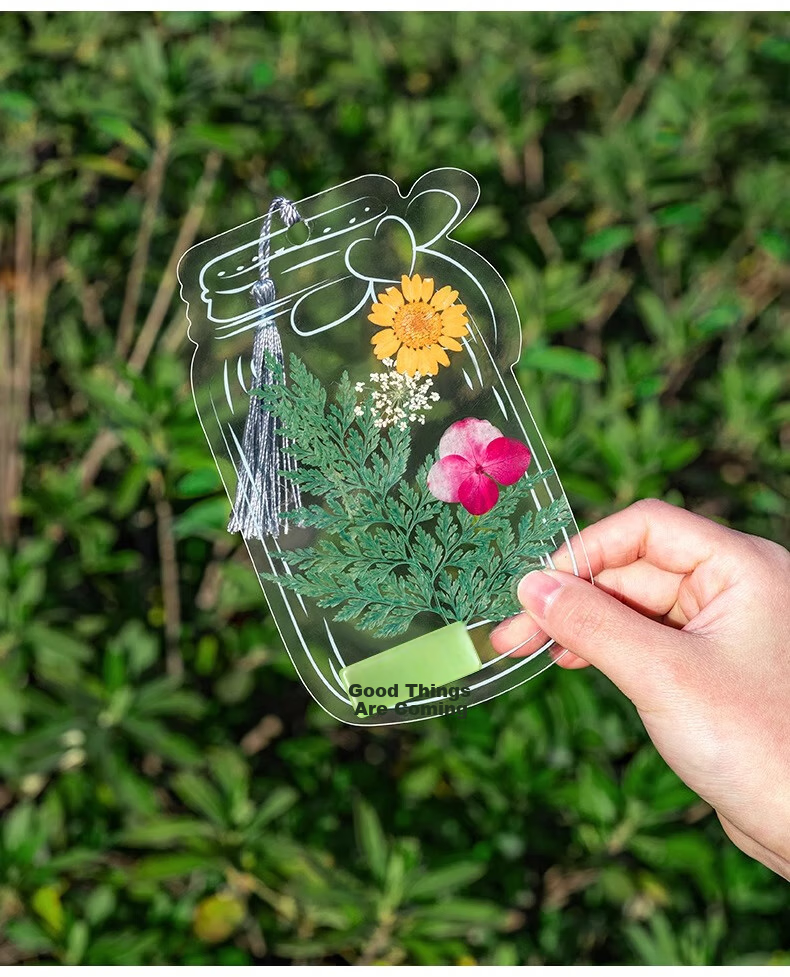 Jiamo [Popular Product], Transparent Dried Flower Bookmark DIY Craft Kit, Specimen PVC Laminating Film, Creative Plant Leaf Embossed Petals, Hanging Bottle Collection for Summer 10