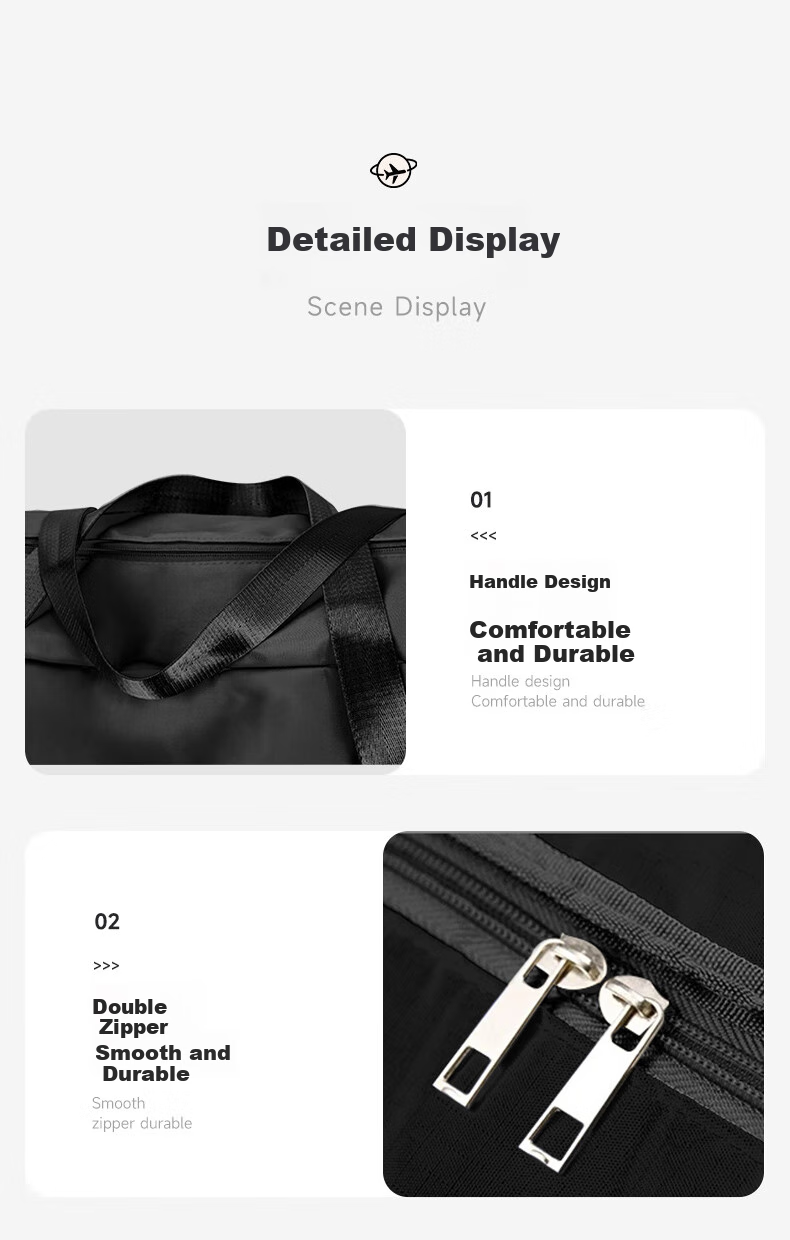 Baicaoyuan Travel Bag, Luggage Bag with Large Capacity, Handheld And Can Be Attached to Suitcase Handle, for Short-Trip Travel 11