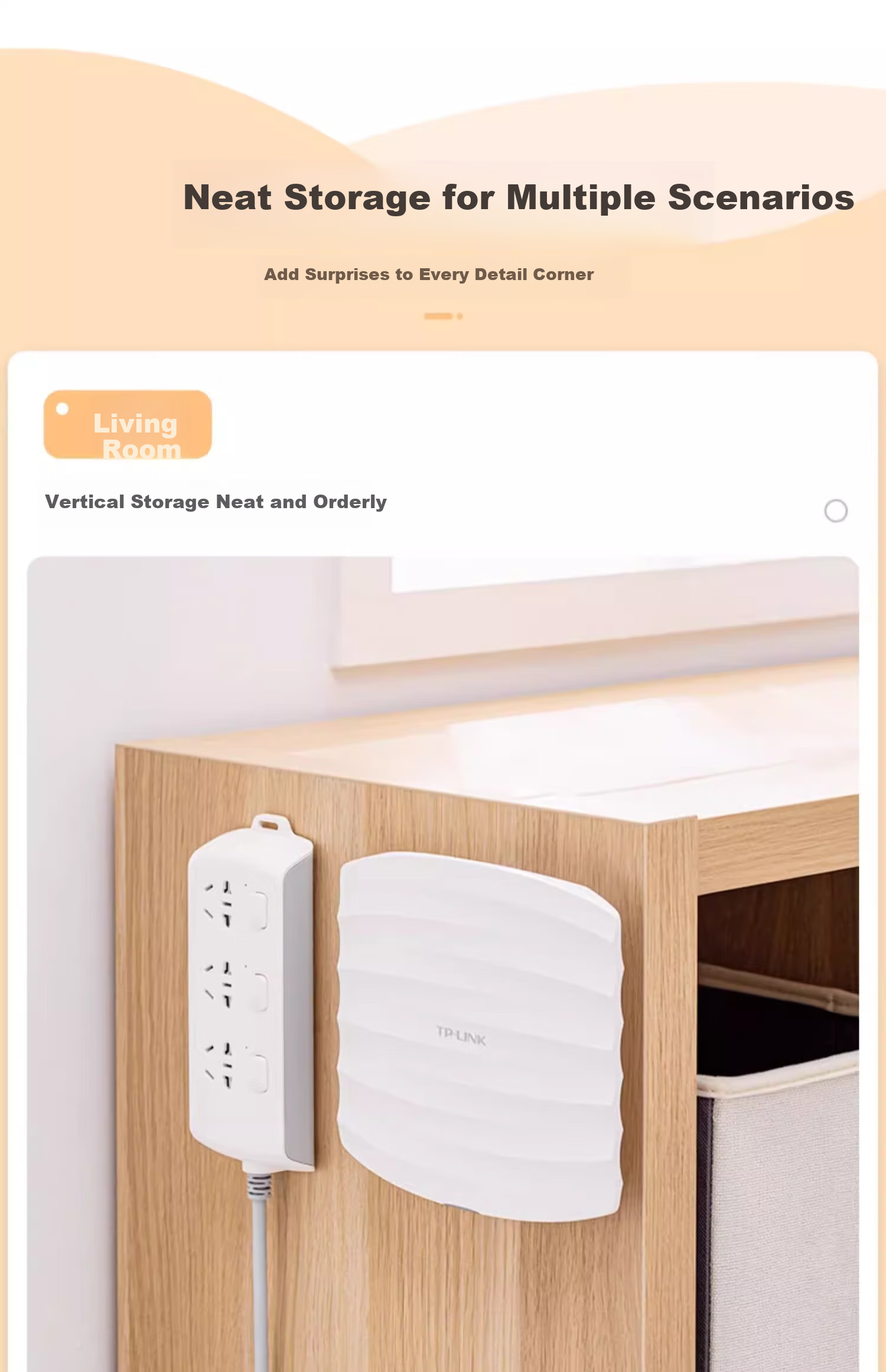 Miaoxinsi Wall-Mounted Router Socket Power Strip Organizer, No Drilling Required, Wall-Mounted Storage Solutio 9
