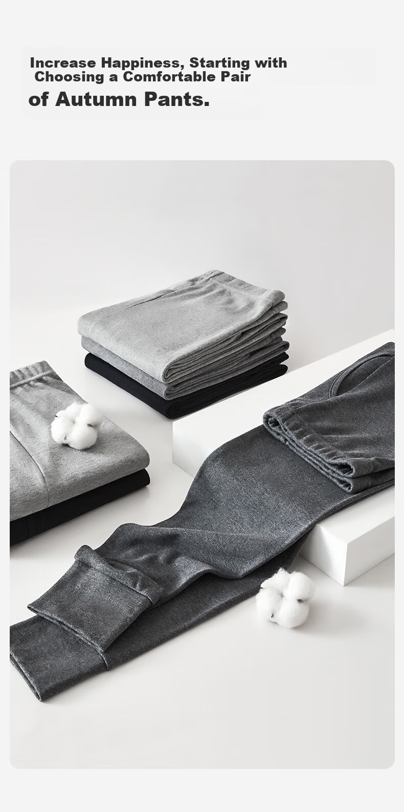 Hengyuanxiang [Winter New Arrival] Men's Autumn Long Johns, Single Piece Pure Cotton Thin Men's Cotton Thermal Underwear, Warm Base Layer Pants, Basic Undershirt 4