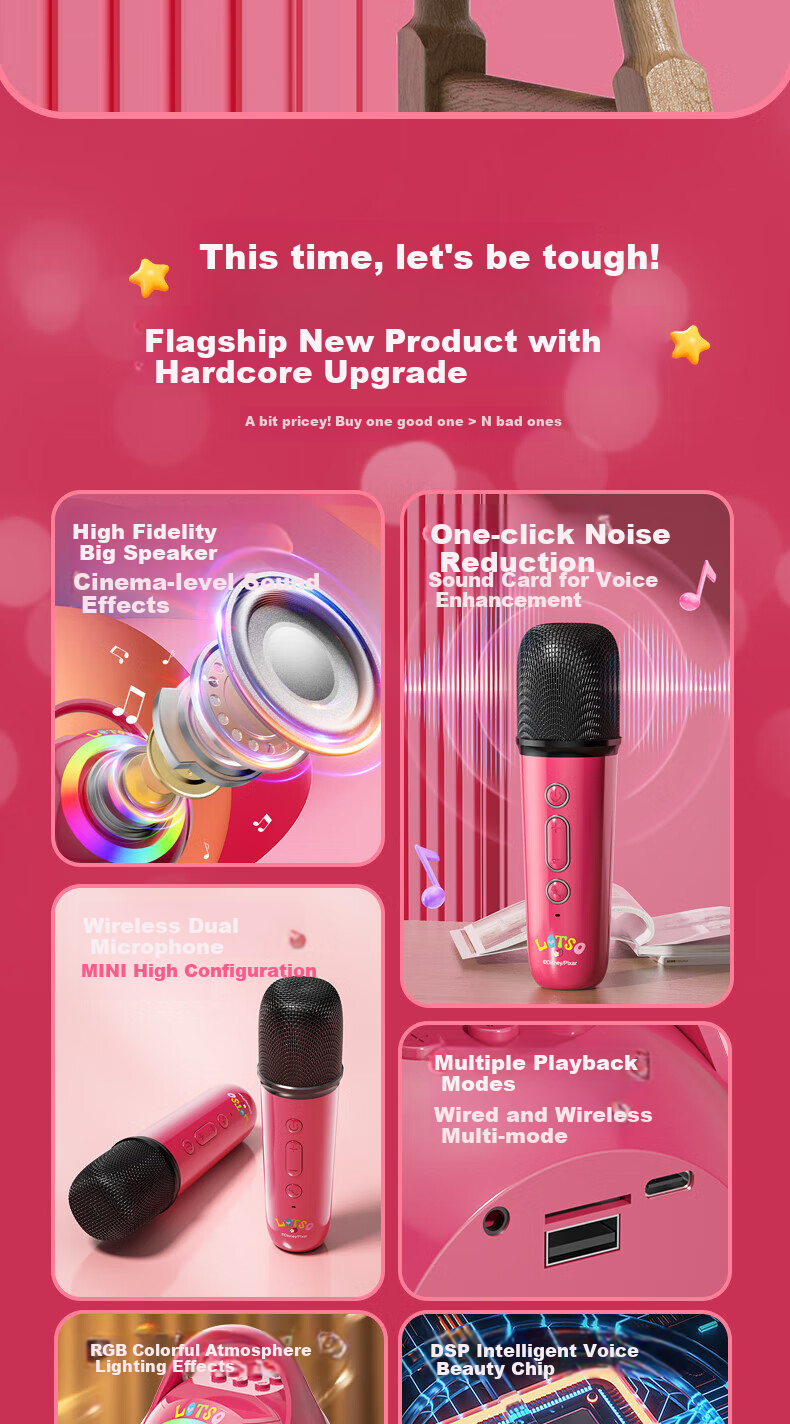 Disney Microphone Children's Toy, Birthday Gift for Girls Aged 7-14, Karaoke Mic with Bluetooth Speaker, Wireless, for Ages 8-12, 10 3