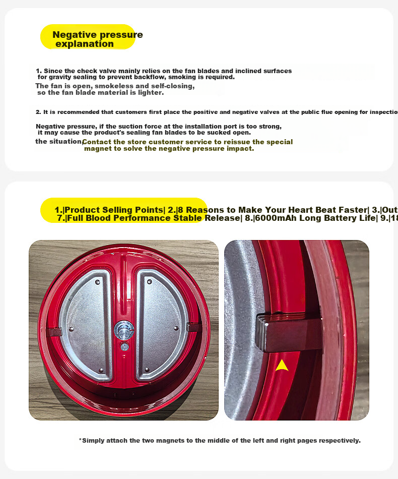 Haili Range Hood Check Valve, Kitchen Duct-Specific Non-Return Valve, One-Way Valve, Smoke Stopper, Backflow Prevention Valve, Fireproof Universal Y08 28