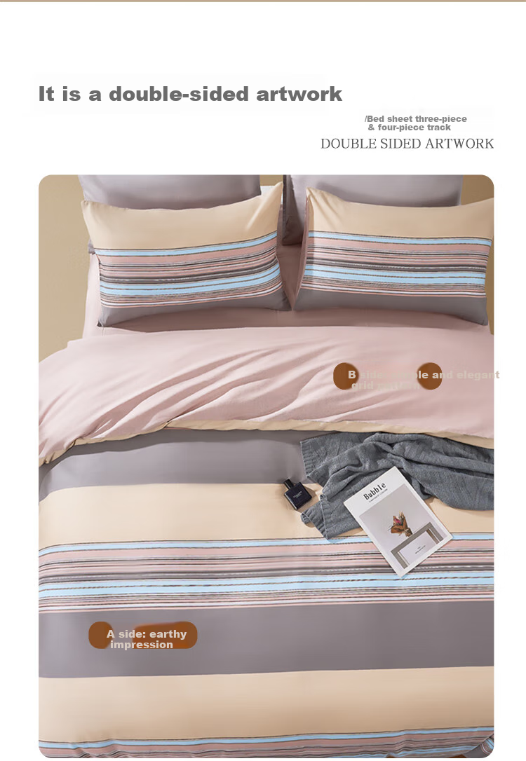 FUANNA Bedding Set, 100% Pure Cotton, Includes Bed Sheet And Duvet Cover, for King Size Bed, 230×229cm, Trajectory Patter 4