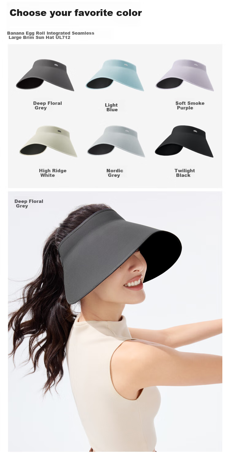 Beneunder Egg Roll Lampshade Sun Hat Women's Sunshade Hat Large Brim Open Top Hat Men's Extended Side Brim Full Face Sun Protection Purple 14