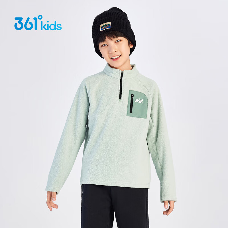 361° Kids Hoodie Autumn Winter Thickened Warm Fleece Sweatshirt Green 150 for Boys and Girls Age 3-14