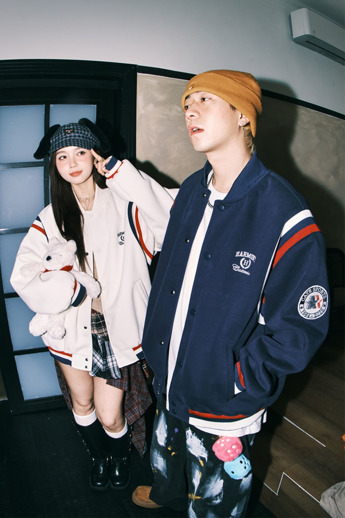 LEMANISM American Vintage Baseball Jacket Men 2025 Couple Style Trendy Cleanfit Navy Blue 2XL 1