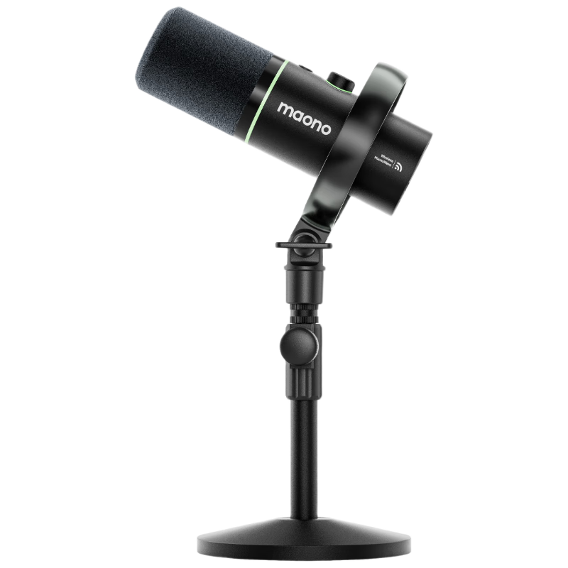 Maono Dynamic Wireless Desktop Microphone Noise-Cancelling USB Wired Three-Mode PD200W for Streaming, Gaming, Recording, Dubbing, and Mobile Karaoke