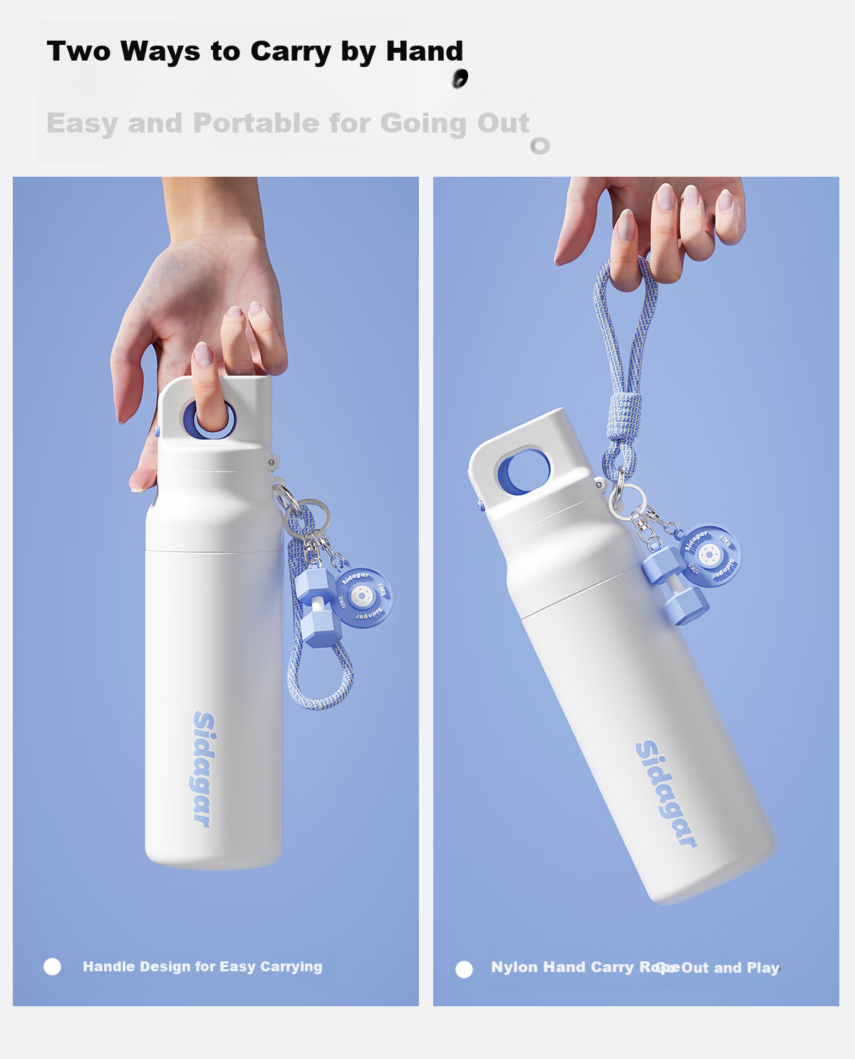 Shidajia Insulated Cup, Keeps Hot Or Cold, Outdoor Sports, Quick-Open Lid, Portable Large Capacity Water Bottle, Stylish Stainless Steel Dual-Use Cup 5