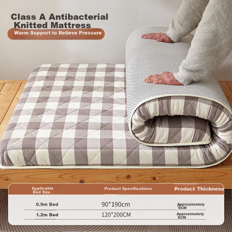 Wuyinliangpin Class A Soybean Mattress Cover, Single Bed for Student Dormitory, All-Season Mattress Pad, 0.9x1.9m Soft Mattress Topper