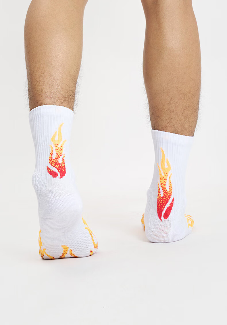 Zhunzhe Flame 3-Pack Basketball Socks Thickened Towel Bottom Anti-Slip Wear-Resistant Elite Long Tube Sports Socks 13