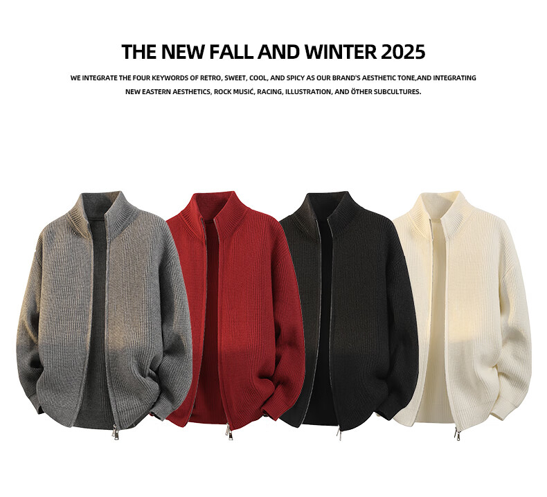 ROMON Men's Knitted Cardigan Sweater Autumn Winter Casual Loose Drop Shoulder Jacket Black 3XL 2