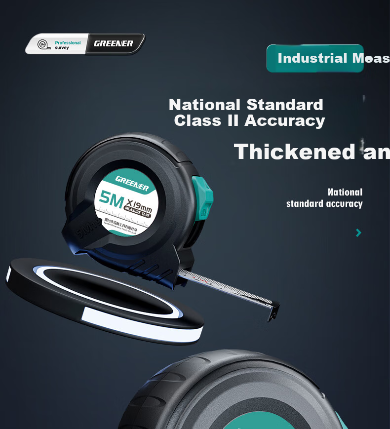 GREENER Steel Tape Measure, Thickened Household Measuring Tape, Meter Ruler, Box Ruler, High-Precision Ruler, National Standard II Grade Precision, 3 Meters * 16mm 1