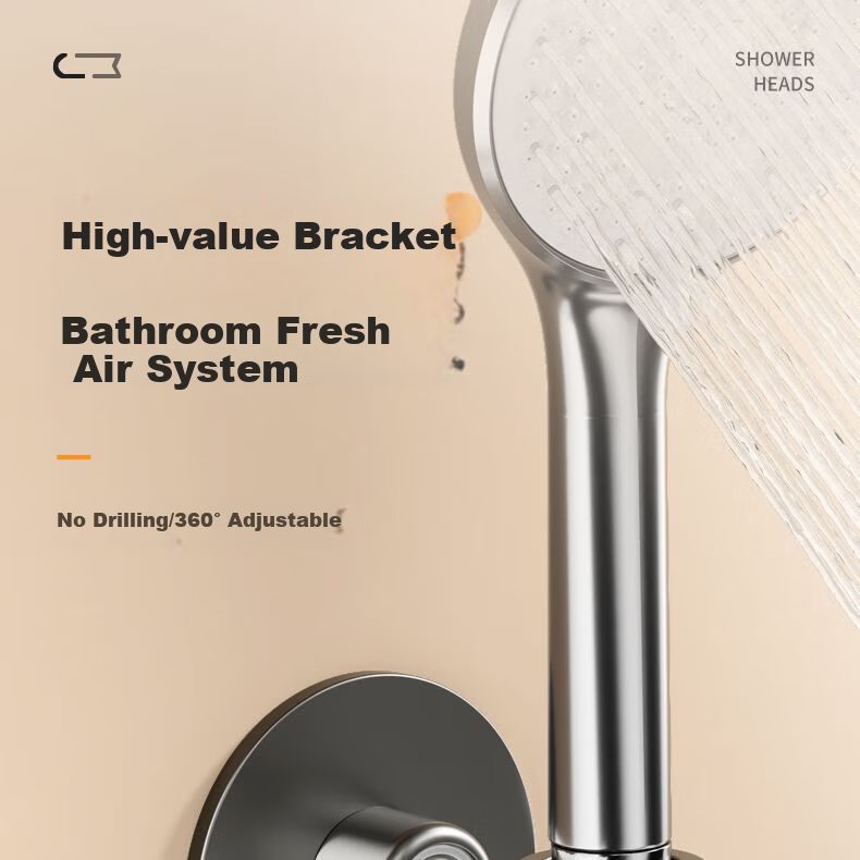 Shangmeide 304 Stainless Steel Shower Head Holder, No Drilling Required, Adjustable Fixing Device, Strong Load-Bearing Capacity of 10kg, Shower Head Bracket 1