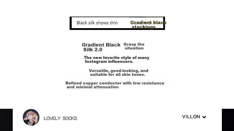 LangSha Gradient Color Ultra-Thin Stockings Trendy Pure Girl Gradient Black Slimming Ins Fashion Gradient Black Tights 2 Pairs One Size 2