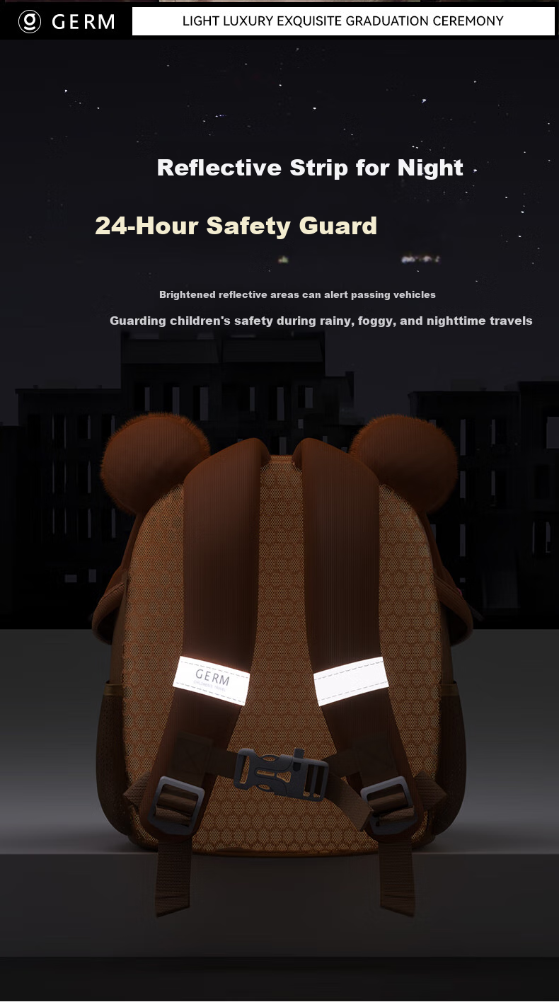 Germ Children's Backpack, Kindergarten Backpack, Ultra-Light Elementary School Bag, Travel Bag for Girls And Boys, Animal-Themed Small Backpack, Keke Xiong 13