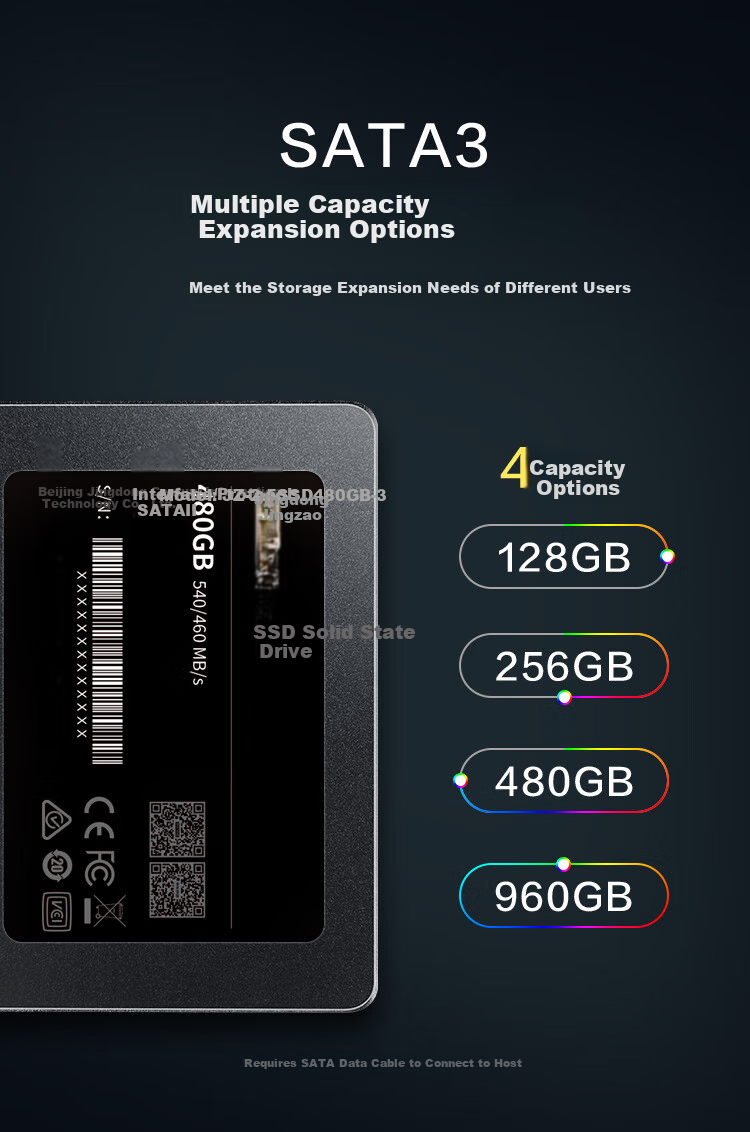 JD Original 3 Series 960GB SATA3.0 Interface SSD Solid State Drive for Desktop And Laptop Computer Upgrades And Expansio 3