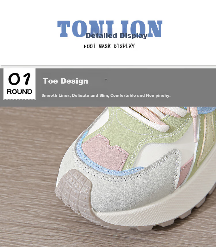TonLion Dad Shoes for Women, 2026 Summer Height-Increasing Thick-Soled Shoes, Versatile Sports Casual Shoes, Purple, Size 39 3
