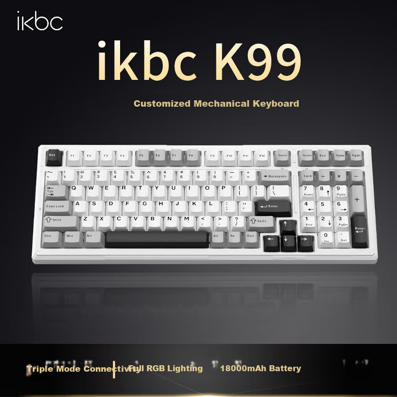 Ikbc K99 Custom Mechanical Keyboard, 99 Keys, E-Sports Gaming Keyboard, Office Typing Feel Good, Tri-Mode Mechanical Keyboard, Gaming Keyboard, Sanpin King Switch 45g