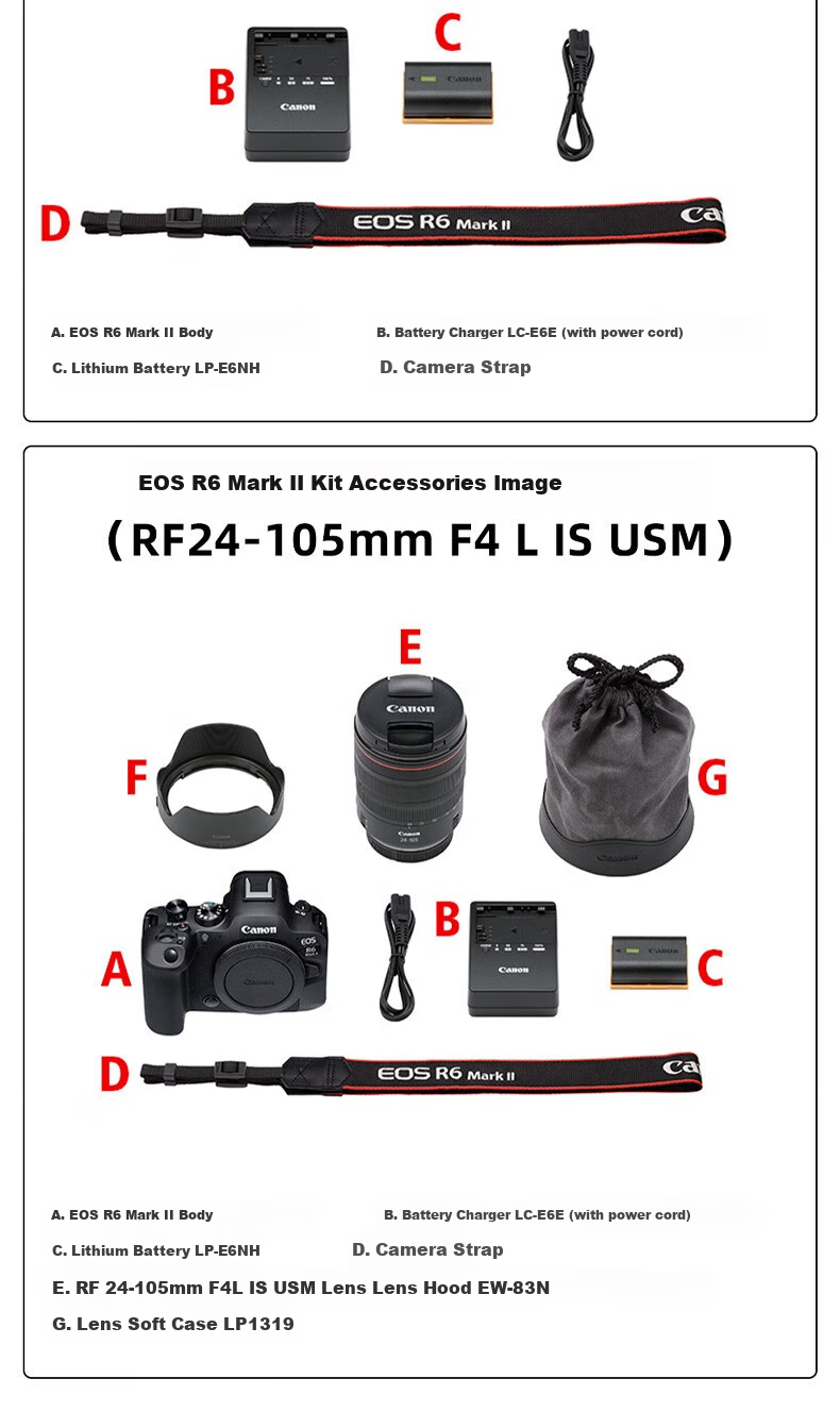 Canon Canon R6 Mark II Full-Frame Mirrorless Digital Camera R62 with 24-105mm Zoom Lens Photography And Video High-Definition Live Streaming Travel Photography Essential Kit 11