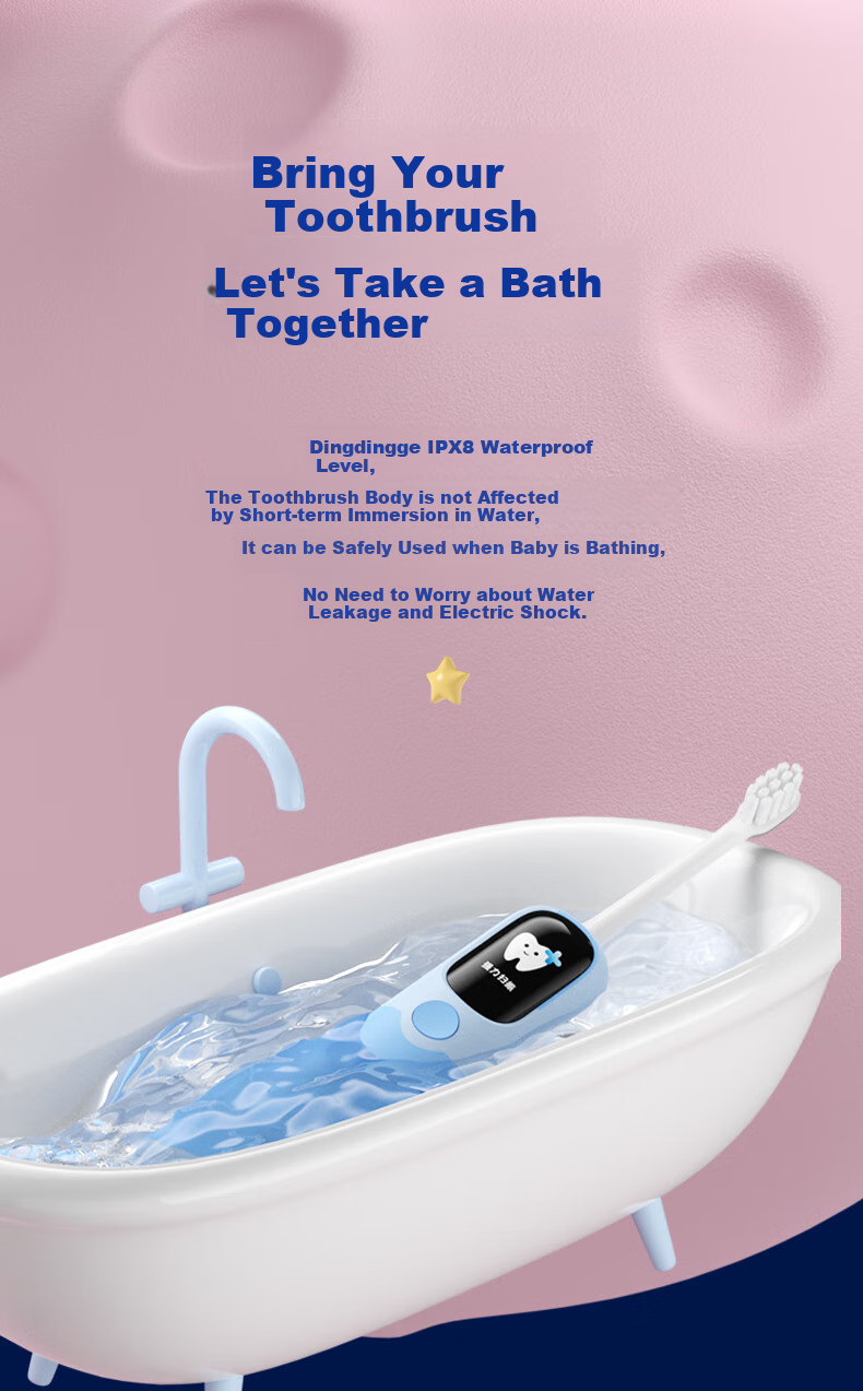 BAIR Children's Electric Toothbrush with Smart Reminder, Vibration, Full Body Scanning, for Students, Boys, Kids, Soft Bristles, Gum Protection, Sensor Charging, Ages 3-6 Gift for Children K6 9