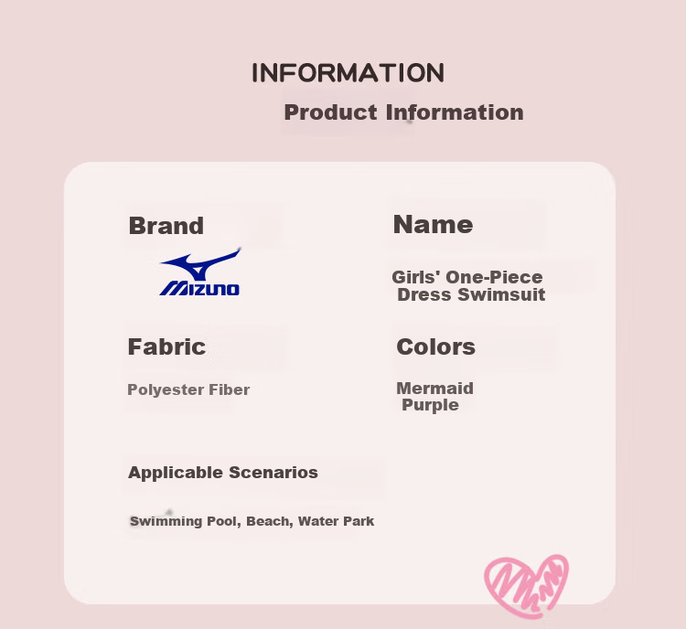 MIZUNO Children's Swimsuit, Cute Mermaid Princess Style with Skirt for Girls, Sun Protection One-Piece Swimwear for Older Kids, Hot Spring Bathing Suit A3402 Purple 130 18