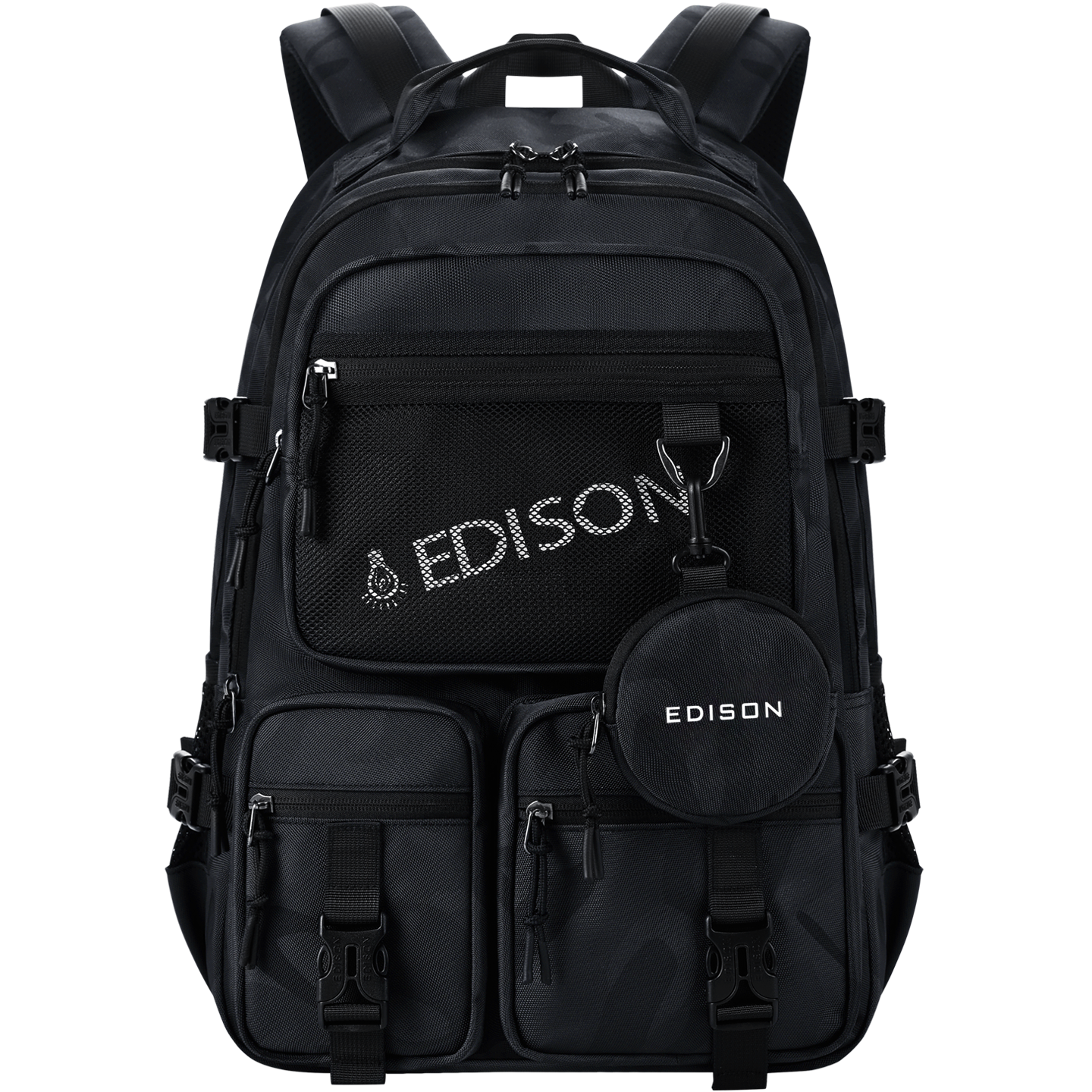 Edison High School Student Large Capacity Waterproof Backpack for Middle and University Students Travel Backpack K2272-5 Camouflage Black