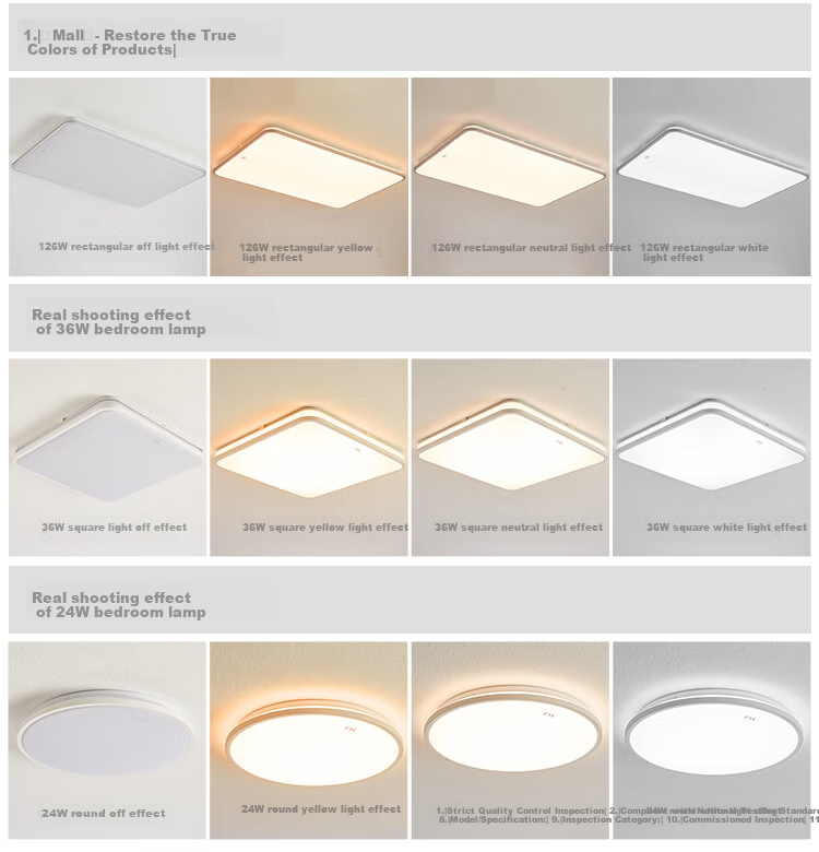 Foshanzhaoming LED Ceiling Light, Living Room Eye Protection Lamp with High Color Rendering Index 97, Connected to Mijia Yuanjing 126W 10