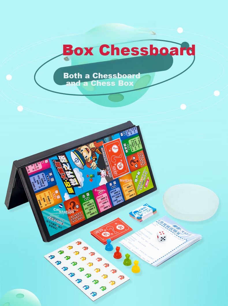 Dafuweng Magnetic World Tour Game Deluxe Edition Board Game, Magnetic Foldable Portable Children's Strong Hand Chess Toy 8078 1