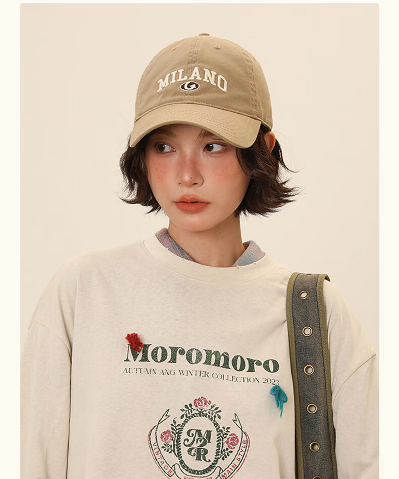 Jian Cai Original Design Soft Top Baseball Cap Unisex 2025 Spring Summer Fashion Trendy Large Head Circumference Slim Face Duckbill Hat 12