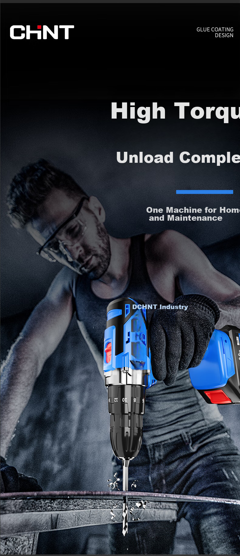 CHNT Cordless Drill, Rechargeable Lithium Battery Drill, Electric Screwdriver, Household 12V Multi-Function Power Tool Set 1