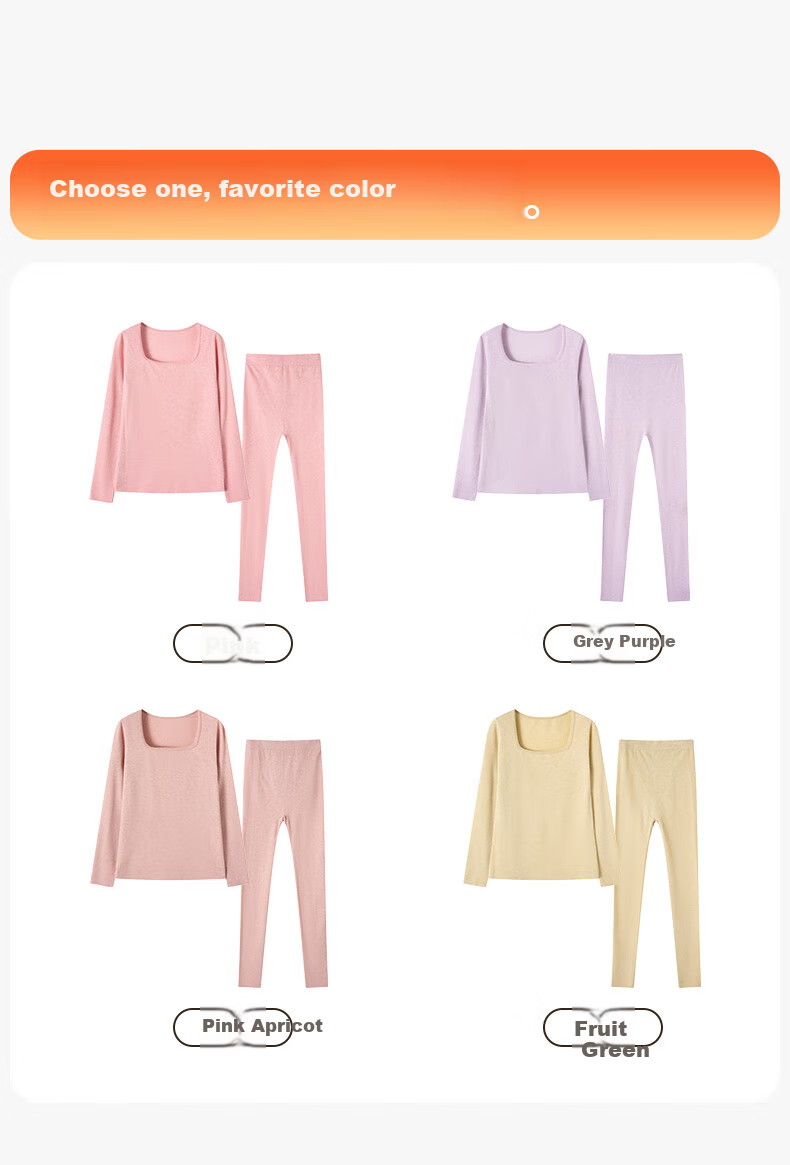 FENTENGCARE Women's Thermal Underwear, Antibacterial, Slimming, Butt-Lifting, Tummy Control, Square Neckline Base Layer Autumn Top And Pants, Gift for Wome 19
