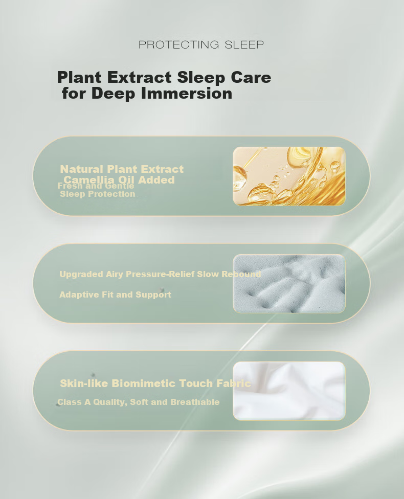 Mengjie Jiafang Dongfang Zhuyuanji Camellia Memory Foam Pillow, Deep Sleep Cervical Spine Protection Pillow Core, Adult Size 8cm 2