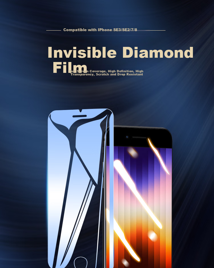 ESCASE IPhone SE 3 Tempered Glass Screen Protector, Transparent HD Full Coverage Glass Front Film for IPhone SE 3, Compatible with 7/8/SE/SE 2/SE 3, Clear 1