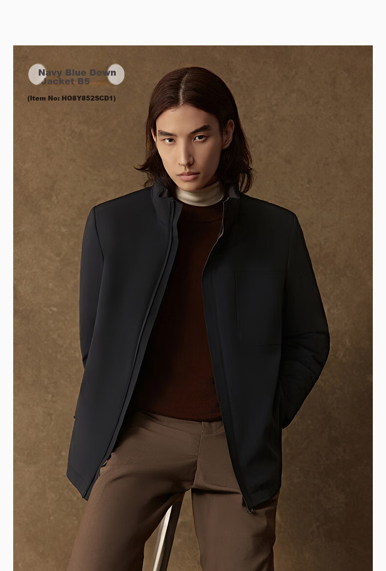 Hodo [Turn-Down Collar] Stand-Collar Executive Jacket for Men, Urban Light Outdoor Windproof Wear-Resistant High-Elasticity Coat 22