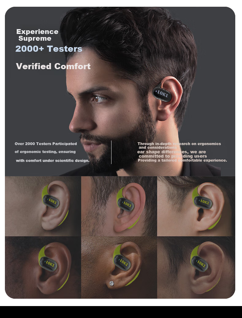 DIBALENE LOKI Open-Ear Bluetooth Headphones, Over-Ear Style, Not In-Ear, Suitable for Teenagers And Children, Sports Running Calls Noise Reduction Wireless Earphones, Compatible with Huawei Xiaomi And Nuanri Mi 1