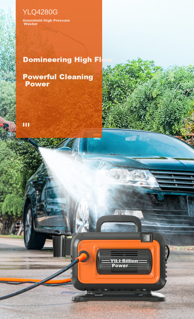Yili High-Pressure Car Wash Machine, High-Pressure Water Gun for Washing, Car Washing Water Gun with High Pressure, Household Use, 4280G High Power Inductio 1