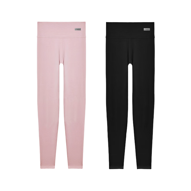 Langsha Women's Thermal Pants Winter Fleece Lined Thickened High Waist Double Layer Tummy Control Lambswool Seamless Cotton Leggings